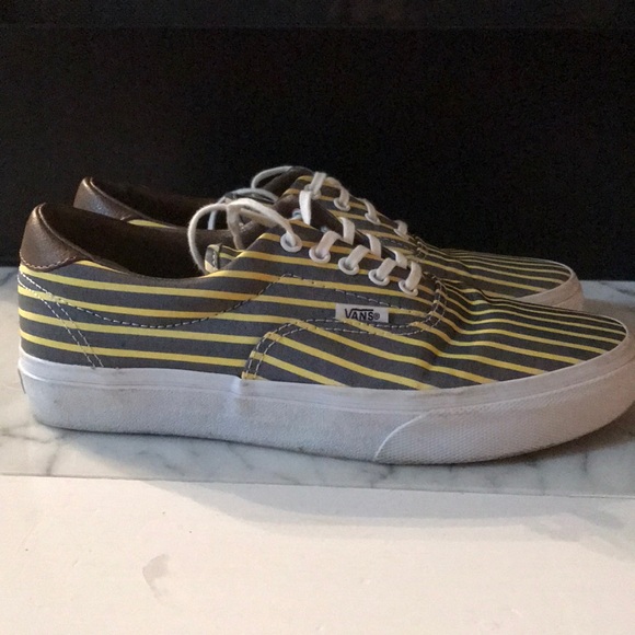 Yellow and dark gray striped vans. Men 6.5 - Picture 1 of 2
